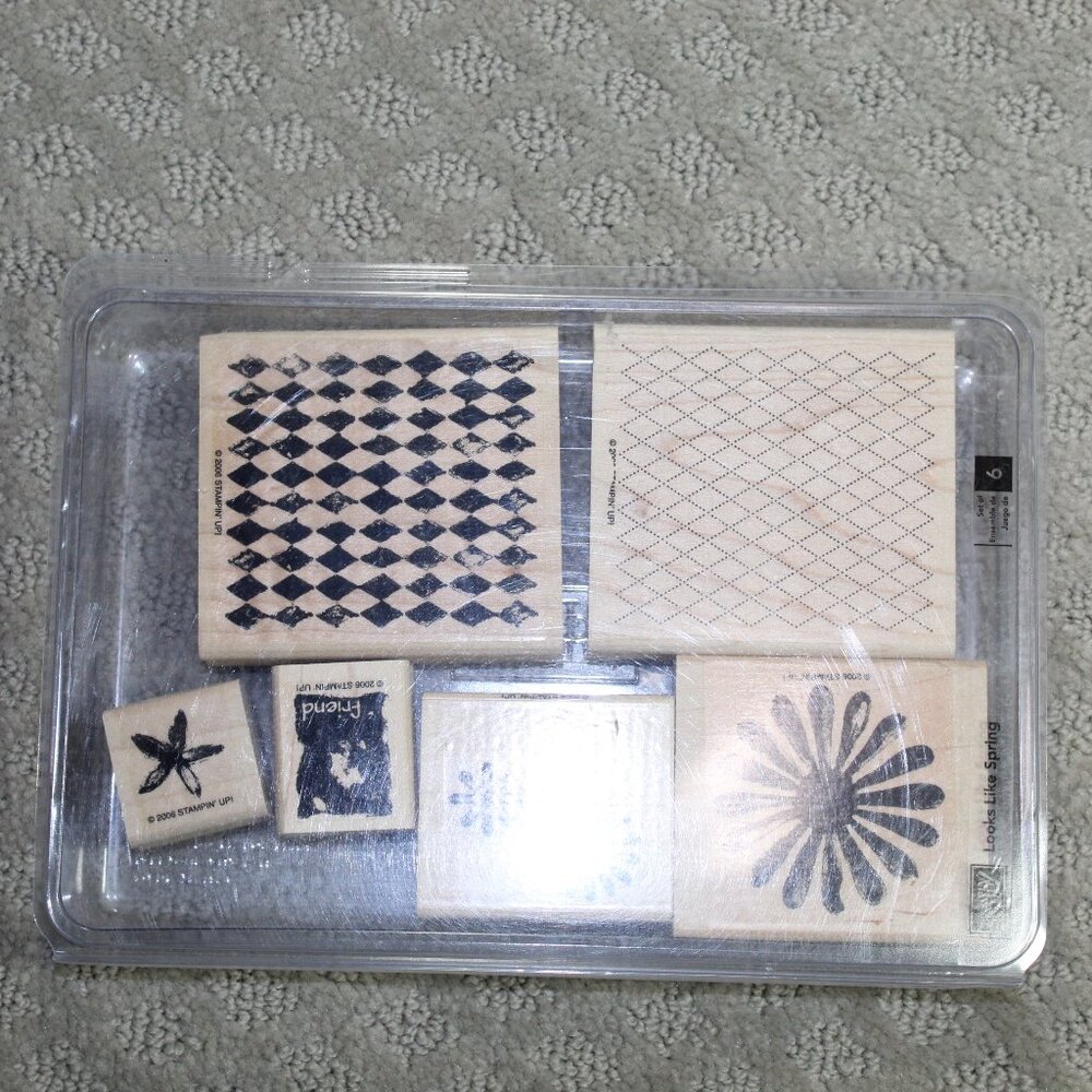 Stampin' Up Set of 6 Looks Like Spring 2006 Stamps - Mounted EUC!